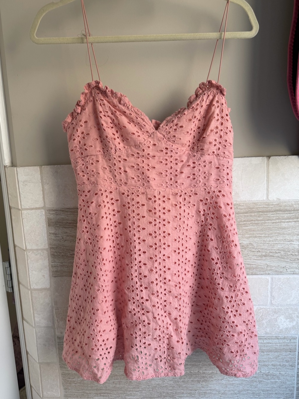 Women’s Pink Eyelet Cami Dress Top